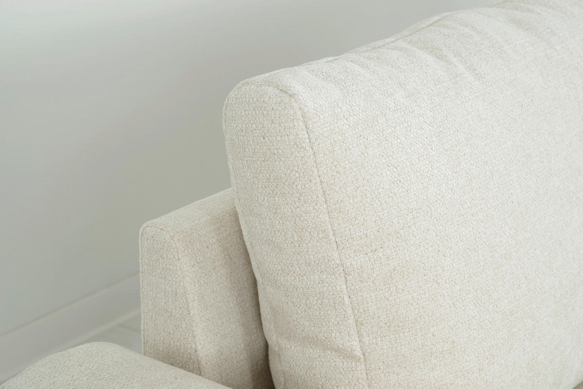 WOHNLANDSCHAFT Beige Chenille  - Beige/Schwarz, KONVENTIONELL, Textil/Metall (160/340/188cm) - Xora