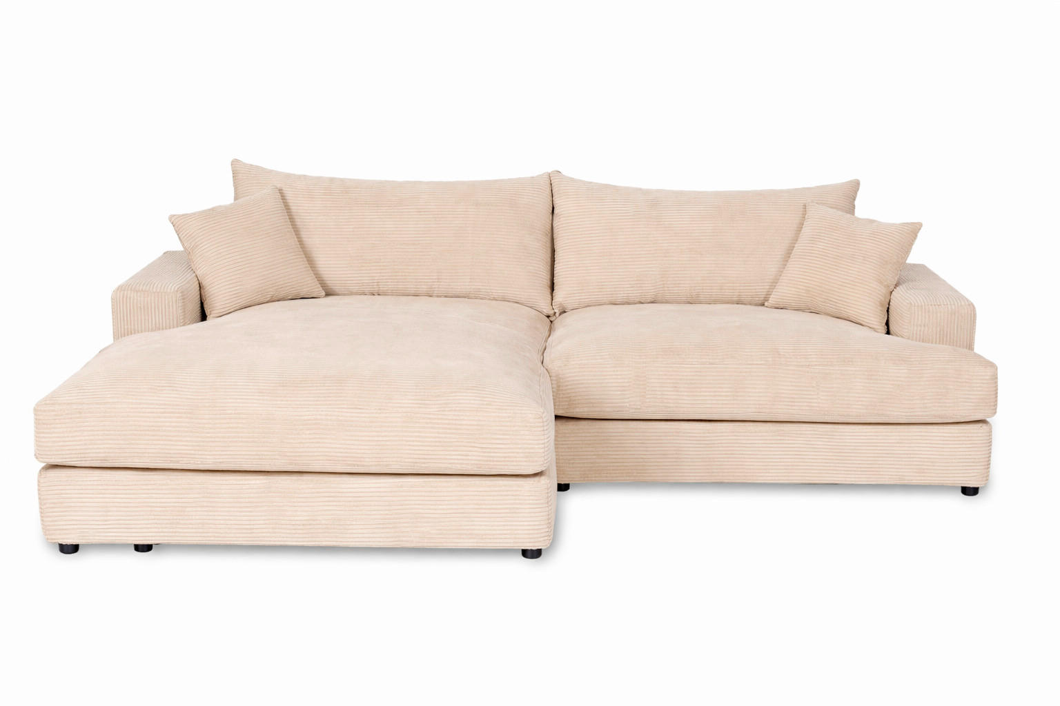 SJEDEĆA GARNITURA drvo, tekstil, drvni materijal  bež   - bež/crna, Moderno, drvni materijal/drvo (267/184cm) - Ti'me