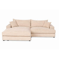 SJEDEĆA GARNITURA drvo, tekstil, drvni materijal  bež   - bež/crna, Moderno, drvni materijal/drvo (267/184cm) - Ti'me