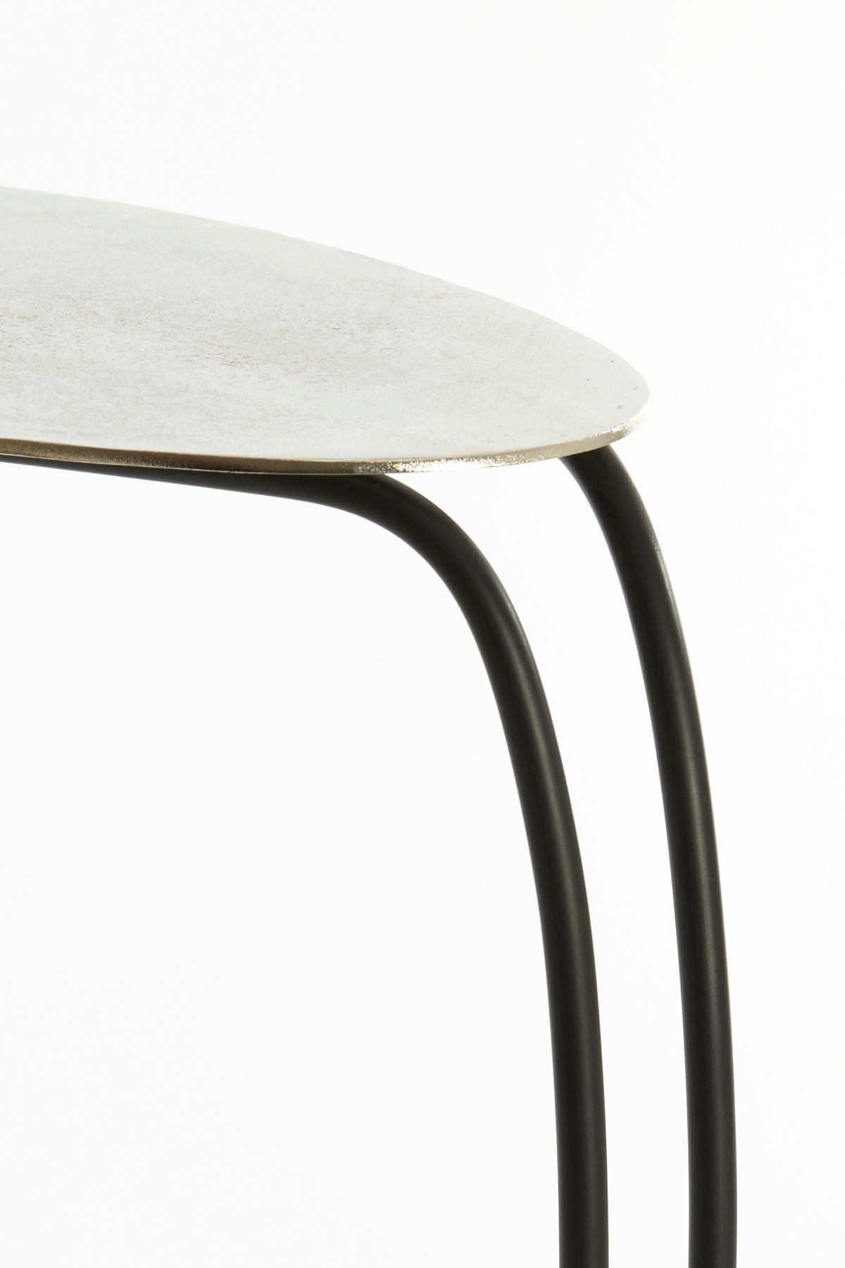 BEISTELLTISCH 42/27/53 cm MARSH Schwarz, Nickelfarben oval  - Schwarz/Nickelfarben, Trend, Metall (42/27/53cm) - Light & Living