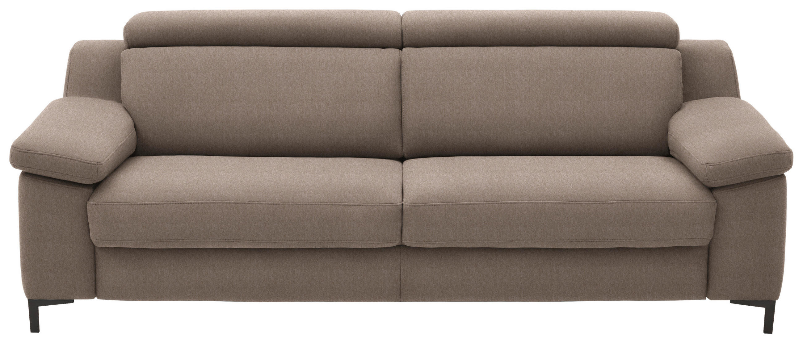 3-SITZER-SOFA in Chenille Hellbraun  - Hellbraun/Schwarz, Design, Textil/Metall (230/104/104cm) - Valdera