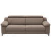 3-SITZER-SOFA in Chenille Hellbraun  - Hellbraun/Schwarz, Design, Textil/Metall (230/104/104cm) - Valdera