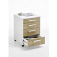 ROLLCONTAINER Alteiche  - Chromfarben/Alteiche, MODERN, Holzwerkstoff/Kunststoff (48/65,5/49,5cm) - Carryhome