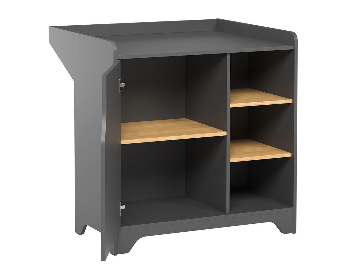 WICKELKOMMODE Leaf Graphitfarben  - Graphitfarben, MODERN, Holzwerkstoff (88,5/89,5/75-44cm) - MID.YOU