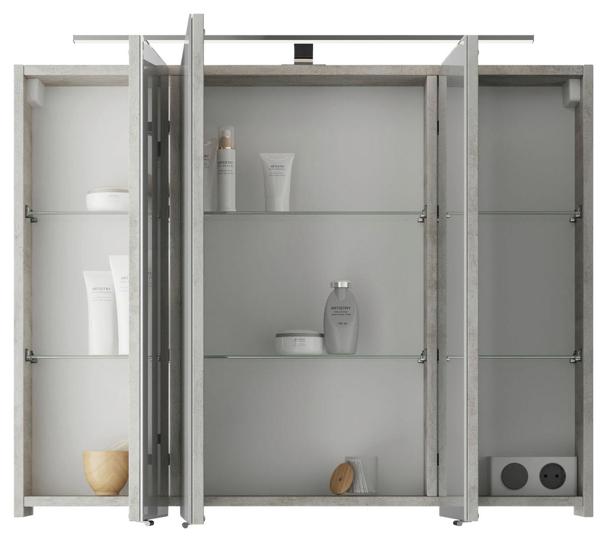 SPIEGELSCHRANK 90/70,3/14,5 cm  - Chromfarben/Grau, KONVENTIONELL, Glas/Holzwerkstoff (90/70,3/14,5cm) - Pelipal