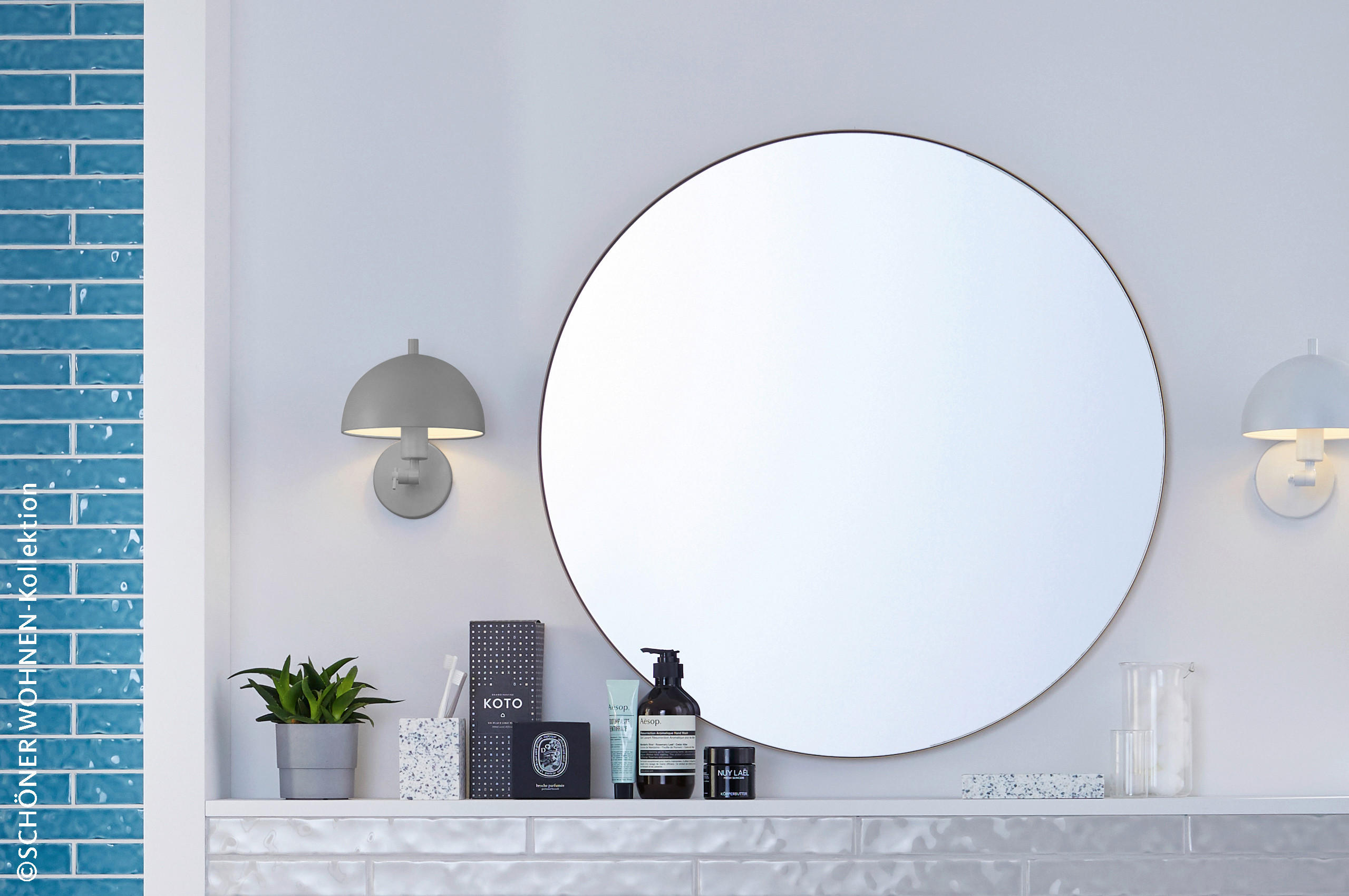 WANDLEUCHTE Kia 830237 18/25 cm   - Grau, Design, Metall (18/25cm) - Schöner Wohnen