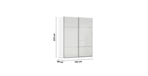 SCHWEBETÜRENSCHRANK 162/223/68 cm 2-türig Weiß - Weiß, KONVENTIONELL, Glas/Holzwerkstoff (162/223/68cm) - Novel