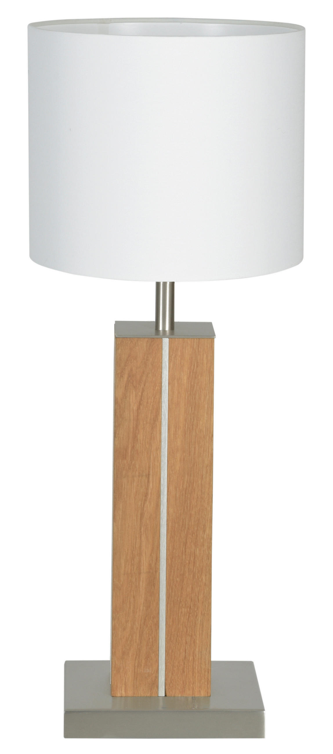 TISCHLEUCHTE DANA 20/41 cm   - Silberfarben/Weiß, Natur, Holz/Textil (20/41cm) - Herzblut