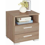 NACHTKÄSTCHEN in Sonoma Eiche  - Alufarben/Sonoma Eiche, Design, Holzwerkstoff/Kunststoff (45/47,5/35cm) - Carryhome