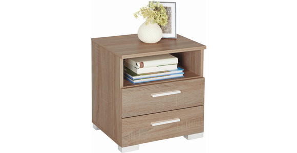 NACHTKÄSTCHEN in Sonoma Eiche  - Alufarben/Sonoma Eiche, Design, Holzwerkstoff/Kunststoff (45/47,5/35cm) - Carryhome