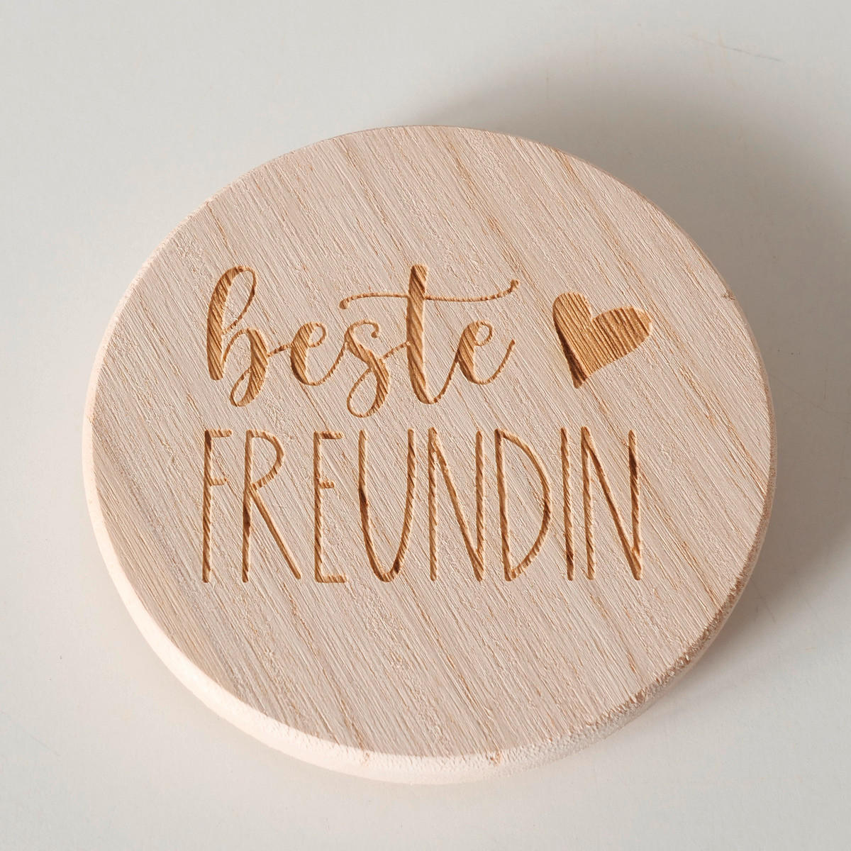 GLASUNTERSETZER  10 cm - Naturfarben, Basics, Holz (10cm)