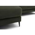 ECKSOFA  in Flachgewebe Dunkelgrün Rücken echt  177/253 cm  - Dunkelgrün/Schwarz, Design, Textil/Metall (177/253cm) - Dieter Knoll