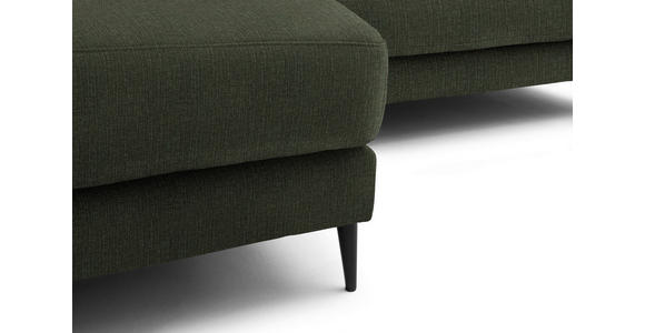 ECKSOFA  in Flachgewebe Dunkelgrün Rücken echt  177/253 cm  - Dunkelgrün/Schwarz, Design, Textil/Metall (177/253cm) - Dieter Knoll