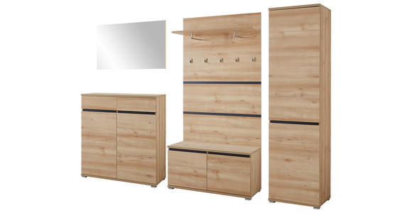 GARDEROBE 5-teilig  in 276/200/40 cm  - Anthrazit/Buchefarben, Design, Holzwerkstoff (276/200/40cm) - Carryhome