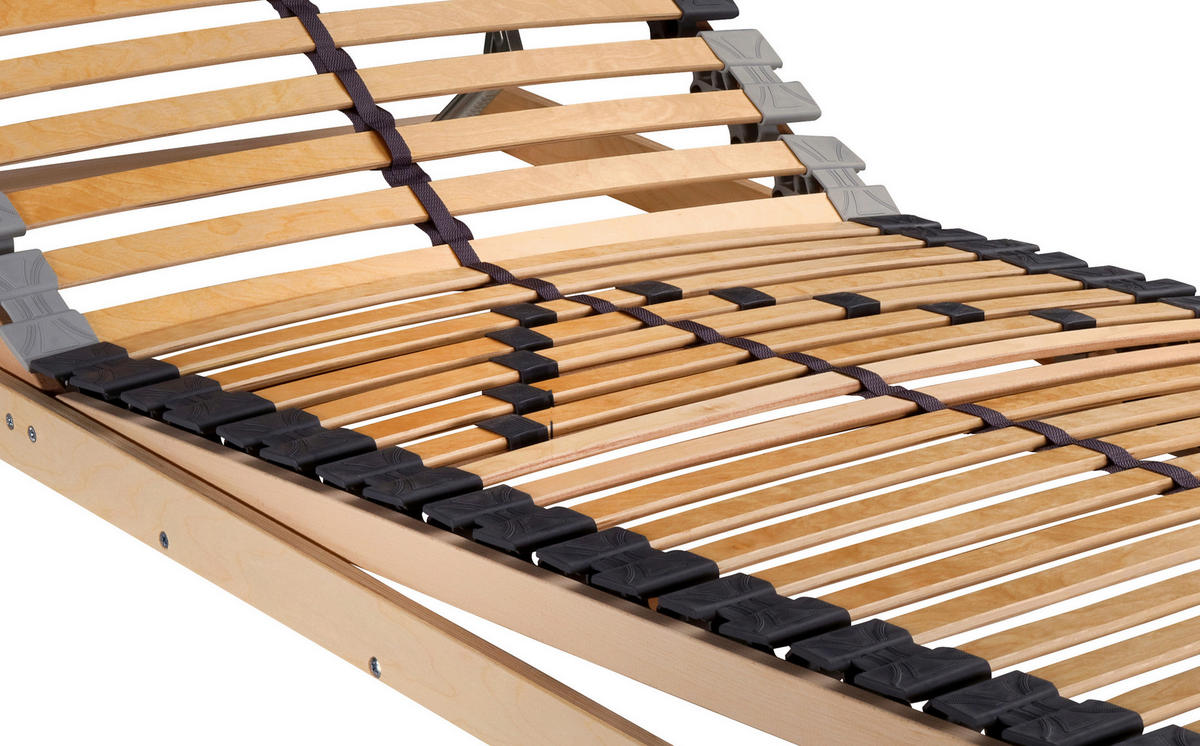LATTENROST 90/190 cm Kopfteil, Fußteil, Mittelzone verstellbar, Birke  - Birkefarben/Buchefarben, Basics, Holz/Kunststoff (90/190cm) - Sleeptex