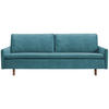 SCHLAFSOFA Flachgewebe Petrol  - Eichefarben/Petrol, KONVENTIONELL, Holz/Textil (220/85/98cm) - Carryhome