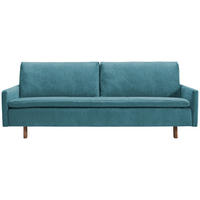 SCHLAFSOFA Flachgewebe Petrol  - Eichefarben/Petrol, KONVENTIONELL, Holz/Textil (220/85/98cm) - Carryhome