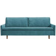 SCHLAFSOFA in Textil Petrol  - Eichefarben/Petrol, KONVENTIONELL, Holz/Textil (220/85/98cm) - Carryhome