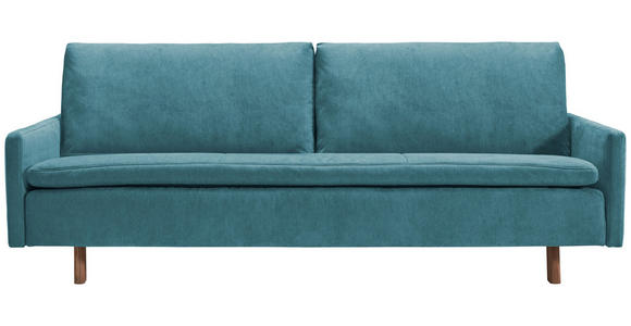 SCHLAFSOFA Flachgewebe Petrol  - Eichefarben/Petrol, KONVENTIONELL, Holz/Textil (220/85/98cm) - Carryhome