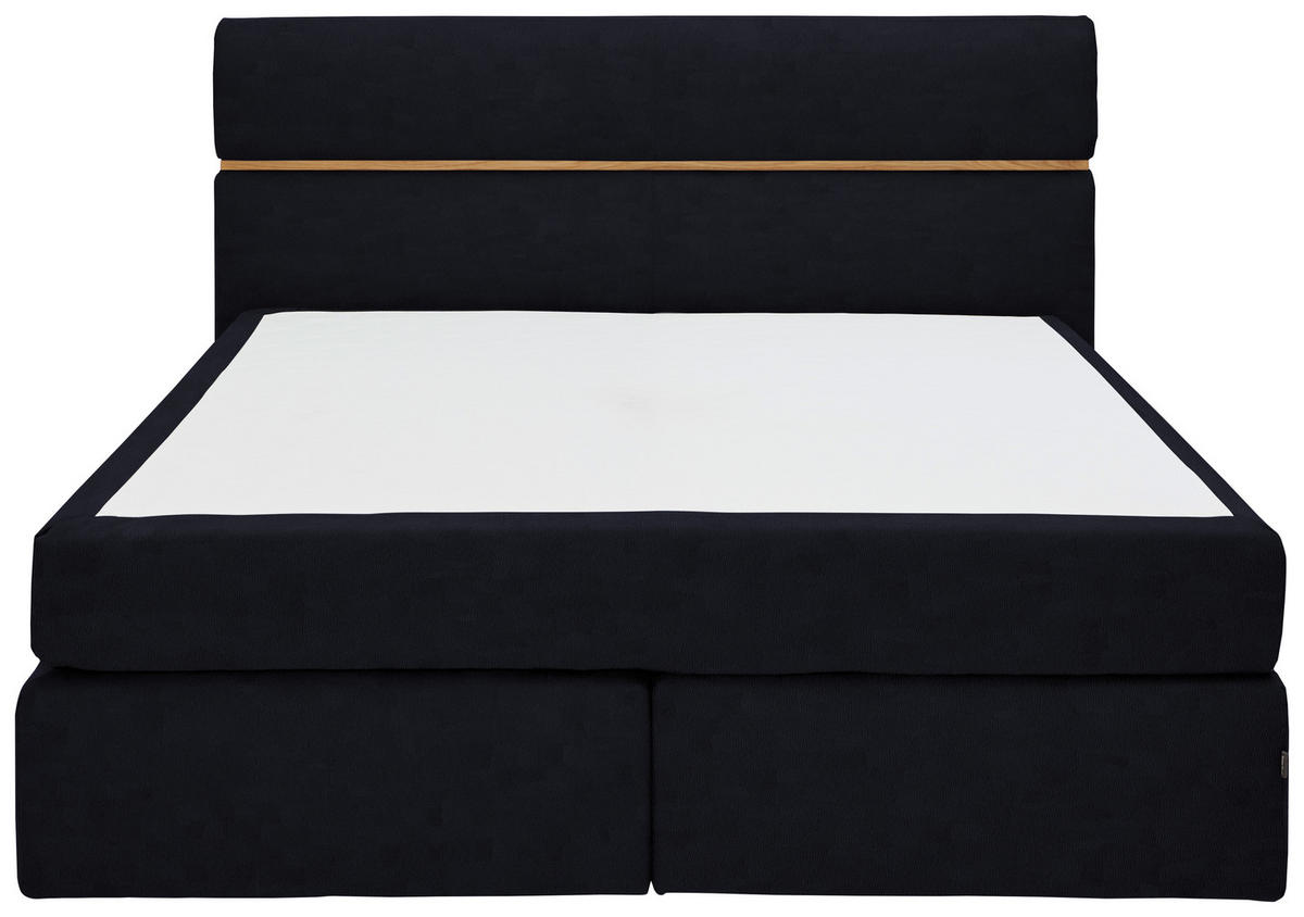 BOXSPRINGBETT 180/200 cm  in Schwarz, Eichefarben  - Eichefarben/Schwarz, KONVENTIONELL, Holz/Kunststoff (180/200cm) - Dieter Knoll