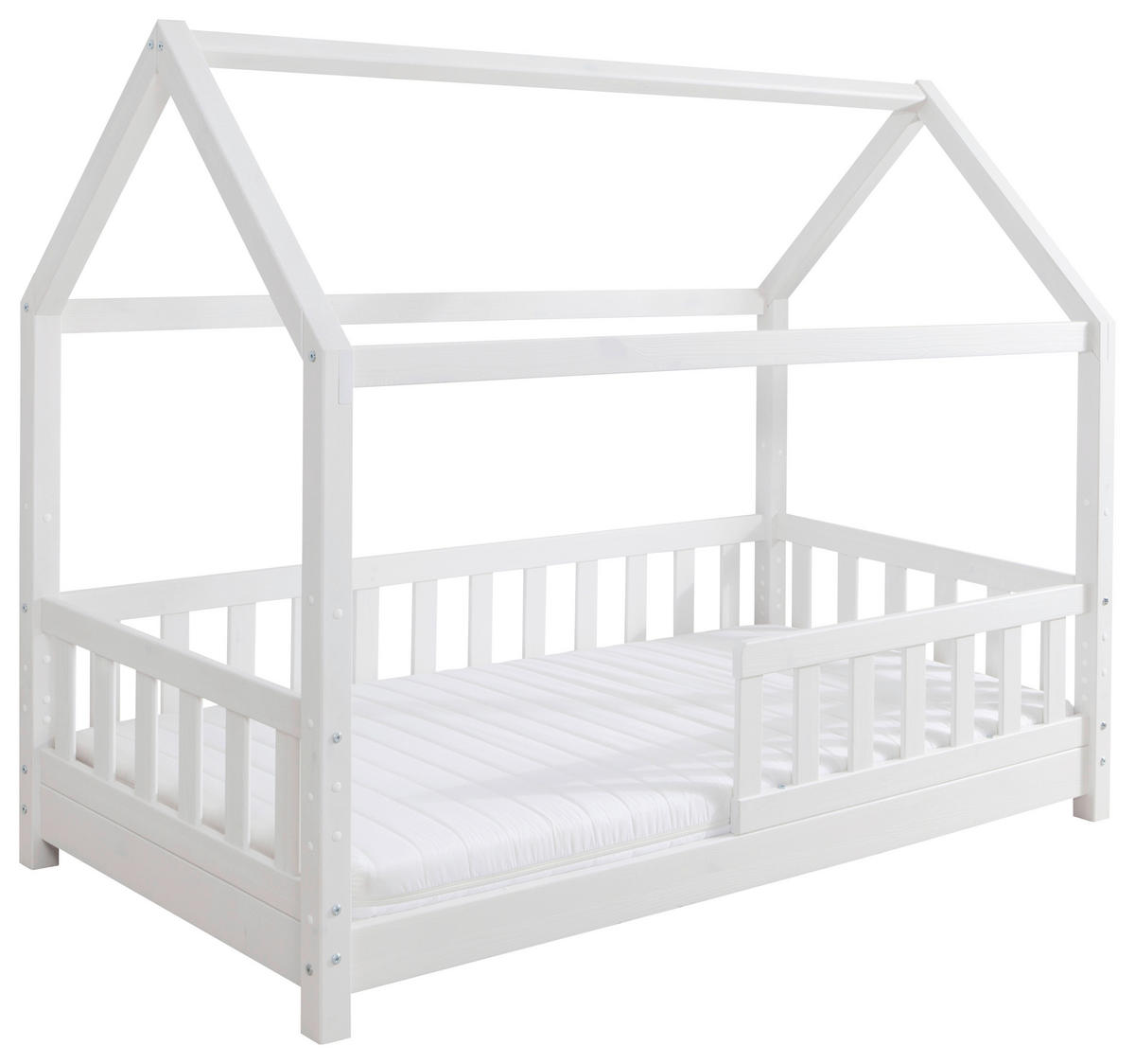 HAUSBETT 80/160 cm Weiss  - Weiss, Modern, Holz/Textil (80/160cm) - MID.YOU