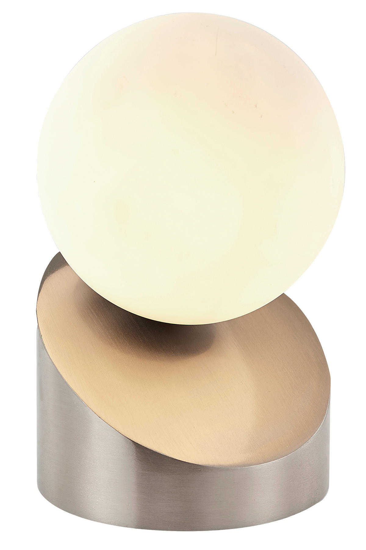 LED-TISCHLEUCHTE 10/16 cm   - Weiß/Nickelfarben, Basics, Glas/Metall (10/16cm) - Novel