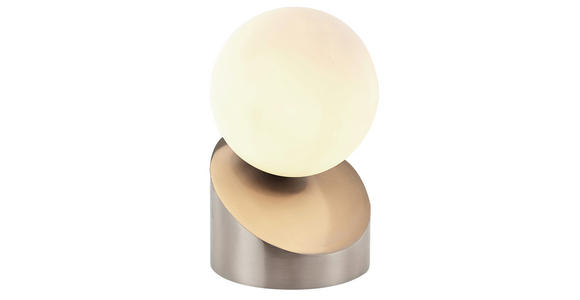 LED-TISCHLEUCHTE 10/16 cm - Weiß/Nickelfarben, Basics, Glas/Metall (10/16cm) - Novel