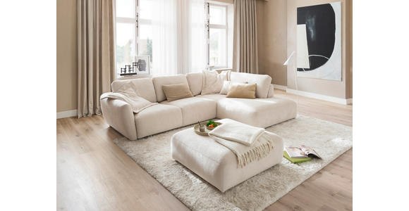 ECKSOFA  in Chenille Naturfarben  307/224 cm  - Schwarz/Naturfarben, KONVENTIONELL, Kunststoff/Textil (307/224cm) - Hom`in