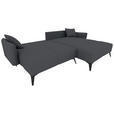 ECKSOFA  in Cord Dunkelgrau  253/180 cm  - Dunkelgrau/Schwarz, KONVENTIONELL, Textil/Metall (253/180cm) - Carryhome