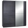 SCHIEBETÜRENSCHRANK 180/198/64 cm 2-türig Graphitfarben  - Schwarz/Graphitfarben, MODERN, Holz/Holzwerkstoff (180/198/64cm) - MID.YOU