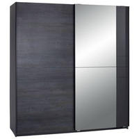  SCHIEBETÜRENSCHRANK 180/198/64 cm 2-türig  - Schwarz/Graphitfarben, Modern, Holz/Holzwerkstoff (180/198/64cm) - MID.YOU