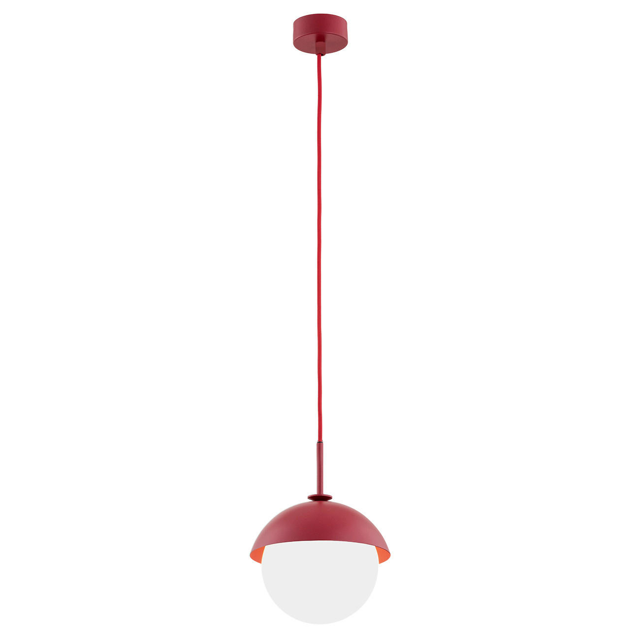 HÄNGELEUCHTE Argon Capello 109/20/20 cm   - Rot/Weiß, KONVENTIONELL, Glas/Metall (109/20/20cm)