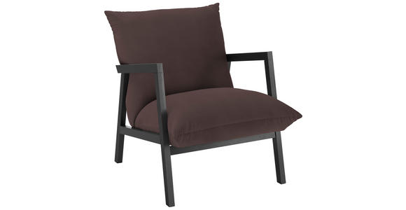 SESSEL Mikrofaser Braun - Wengefarben/Braun, Design, Holz/Textil (63/76/80cm) - Carryhome