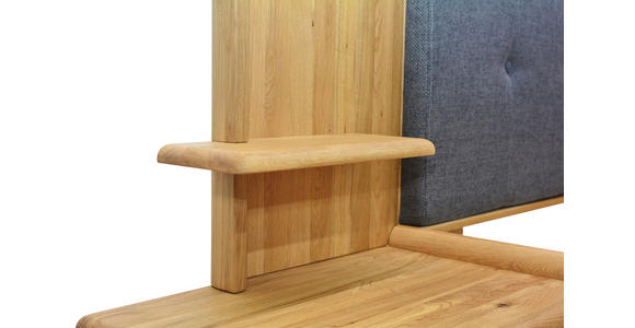 BETTANLAGE 180/200 cm  in Anthrazit, Wildeiche  - Wildeiche/Anthrazit, KONVENTIONELL, Holz/Textil (180/200cm) - Linea Natura