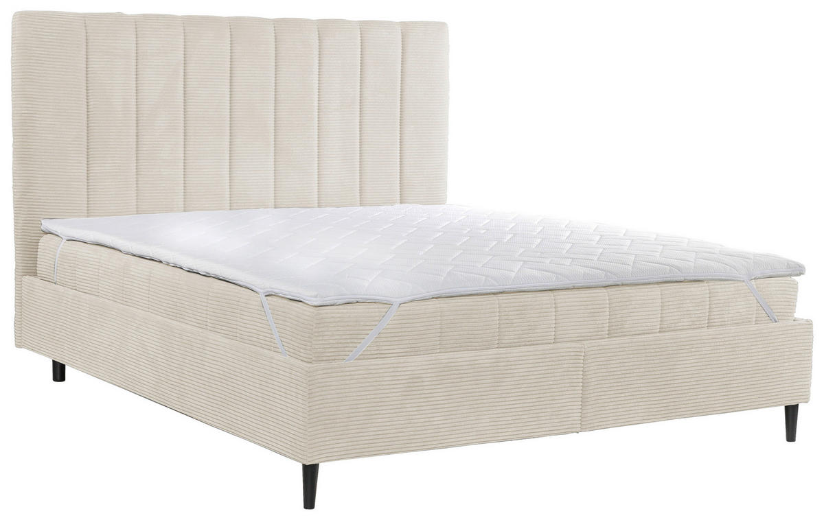 POLSTERBETT Lattenrost, Matratze Creme 180/200 cm  - Creme/Schwarz, LIFESTYLE, Holz/Holzwerkstoff (180/200cm) - Livetastic