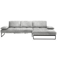 ECKSOFA in Chenille Hellgrau  - Anthrazit/Hellgrau, Design, Textil/Metall (310/160cm) - Joop!