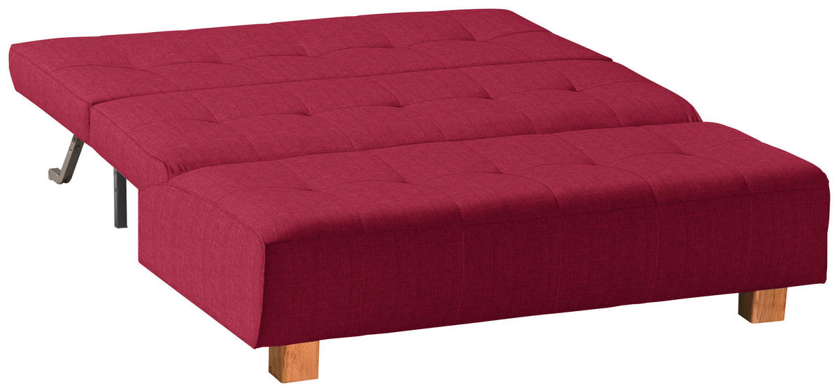 SCHLAFSOFA Textil Rot  - Rot/Naturfarben, Design, Holz/Textil (165/92/102cm) - Novel