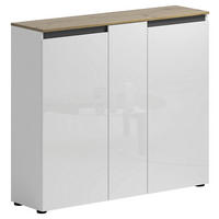 SCHUHSCHRANK Anthrazit, Weiß, Eiche Artisan  - Anthrazit/Schwarz, Design, Holzwerkstoff/Kunststoff (129,7/113,2/35,1cm) - Xora