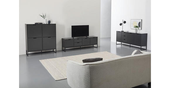 SIDEBOARD  in 180/79/40 cm  - Anthrazit/Schwarz, Design, Holzwerkstoff/Metall (180/79/40cm) - Novel