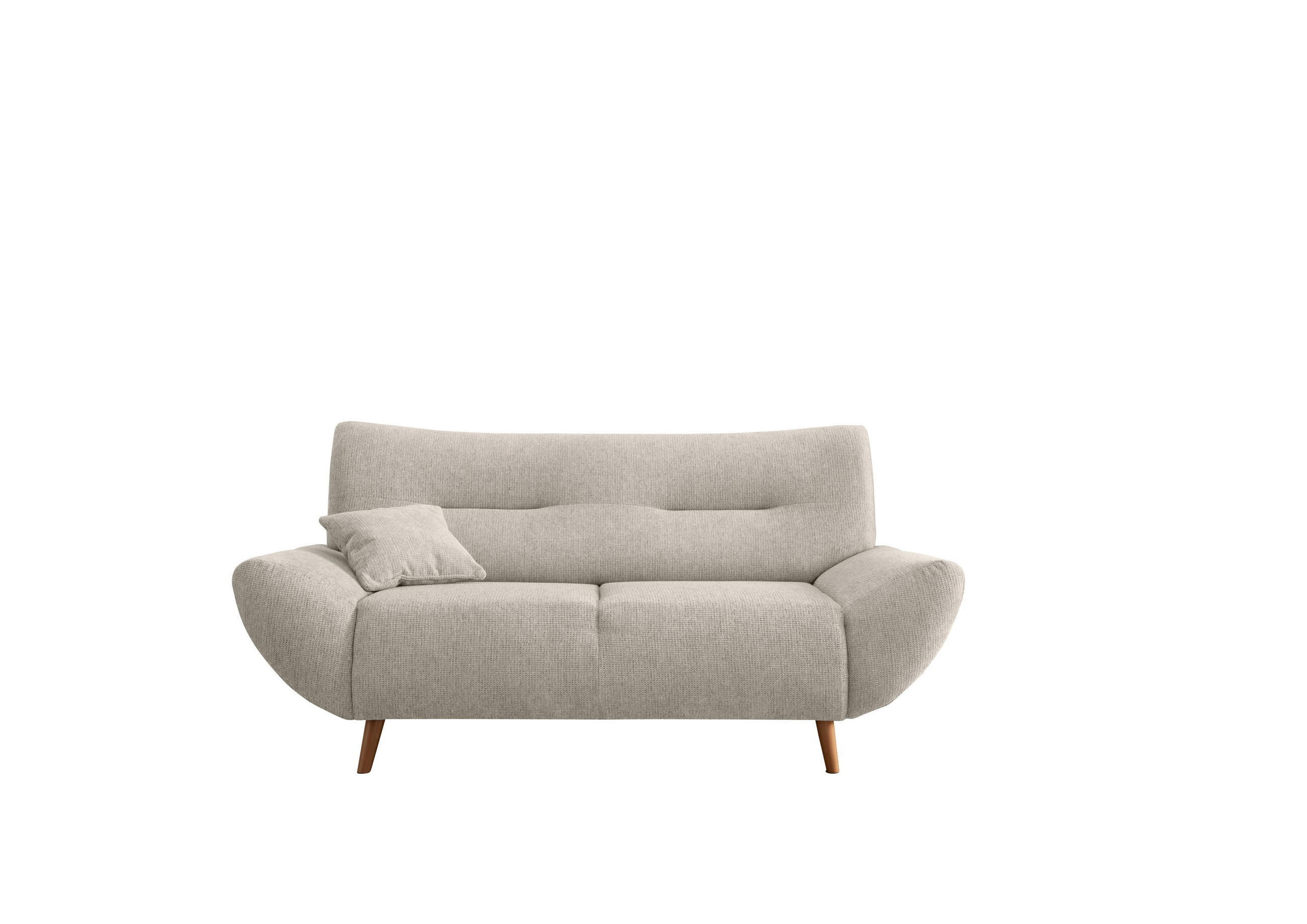 2-SITZER-SOFA in Chenille Beige - Wildeiche/Beige, Modern, Holz/Textil (173/81/90cm) - MID.YOU