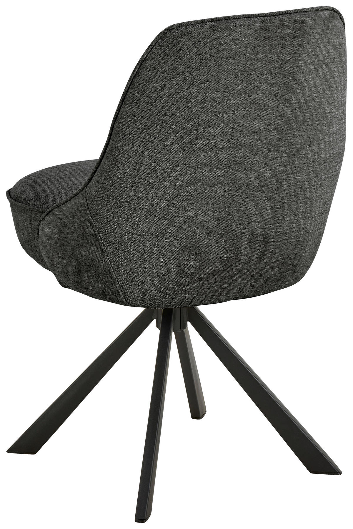 STUHL Flachgewebe Dunkelgrau  - Dunkelgrau/Schwarz, Trend, Textil/Metall (52/83,5/56cm) - MID.YOU