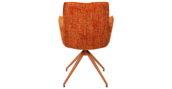 ARMLEHNSTUHL in Eisen Chenille - Orange, LIFESTYLE, Textil/Metall (59,5/90,5/62,5cm) - Novel