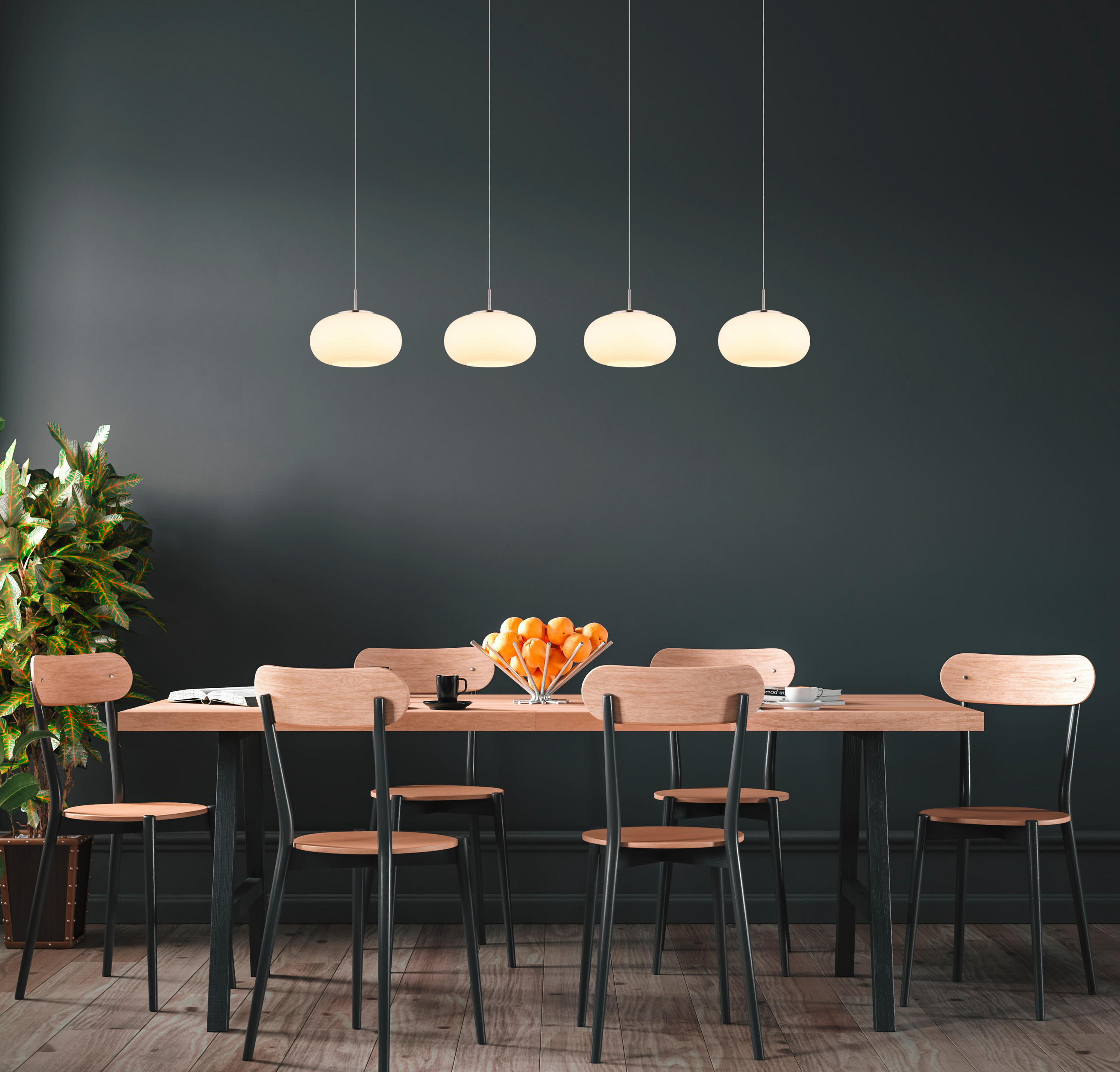 LED FÜGGŐLÁMPA 110/20/150 cm  - opál/áttetsző, Design, Üveg/fém (110/20/150cm) - Globo