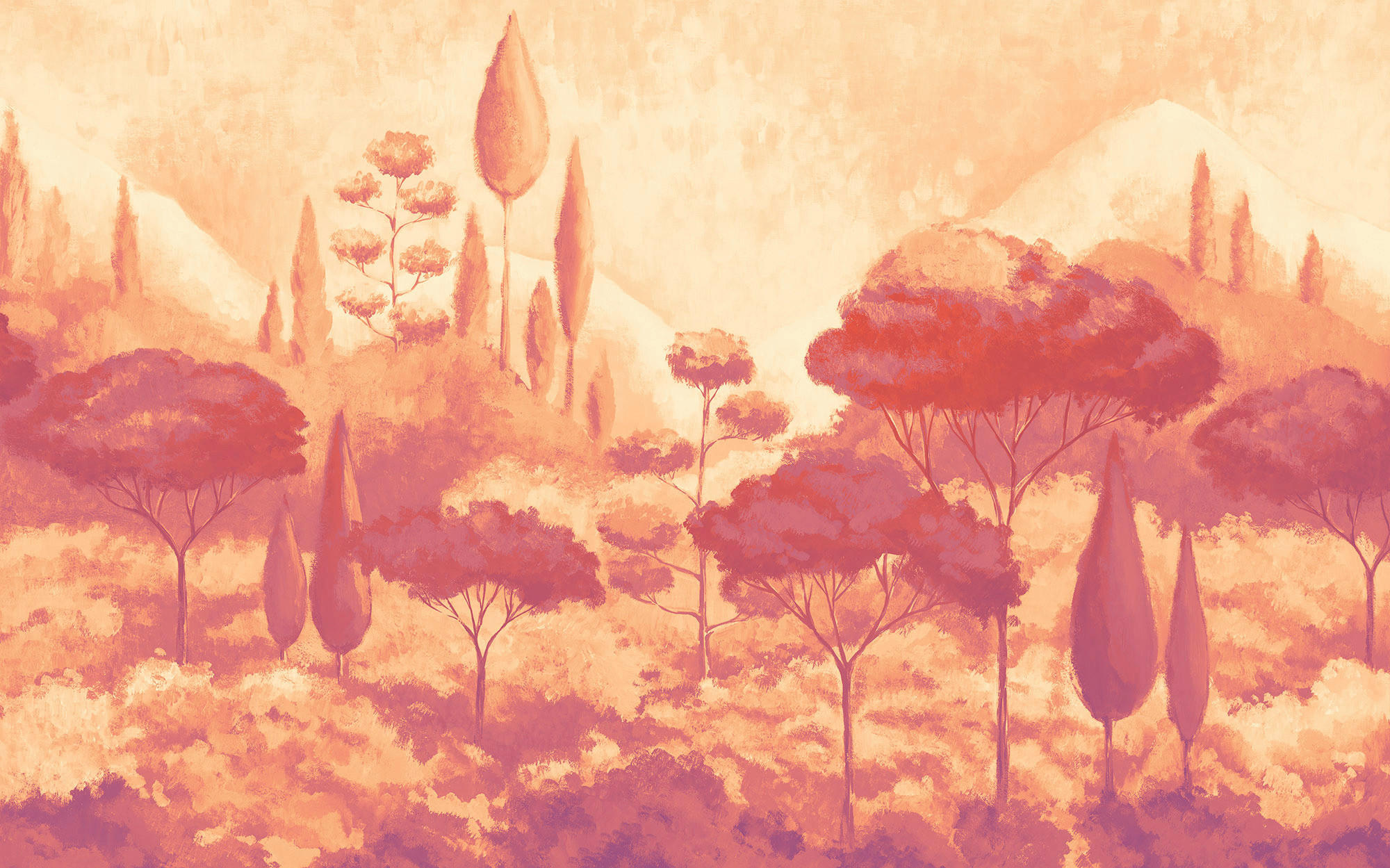 Xora Vliestapete Orange, Rosa, Rot 400x250 cm