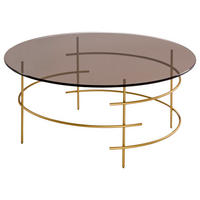 COUCHTISCH Parsolglas 80/80/36 cm rund Goldfarben  - Goldfarben, ROMANTIK / LANDHAUS, Glas/Metall (80/80/36cm) - Novel