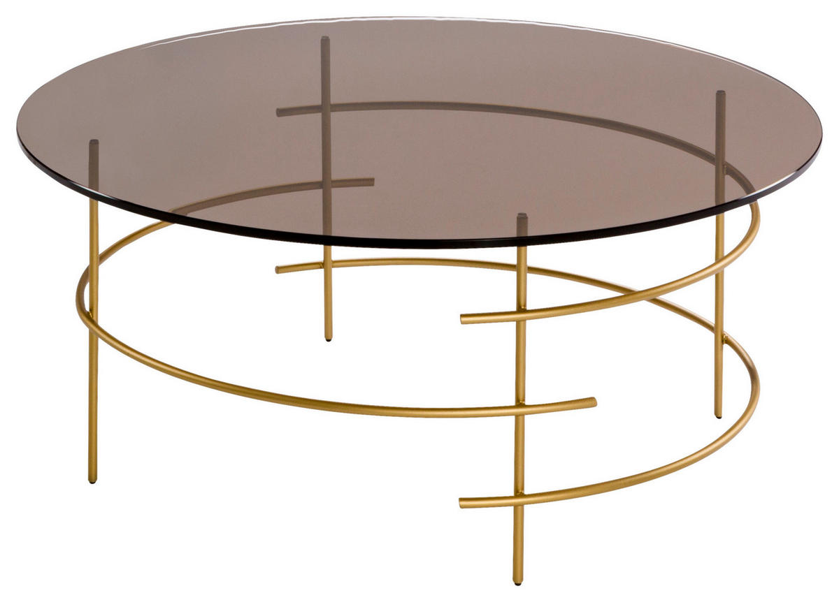 COUCHTISCH Parsolglas 80/80/36 cm rund Goldfarben  - Goldfarben, ROMANTIK / LANDHAUS, Glas/Metall (80/80/36cm) - Novel