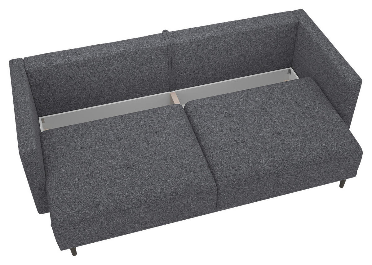 SCHLAFSOFA in Webstoff Dunkelgrau  - Dunkelgrau, Design, Textil (223/96/95cm) - MID.YOU