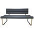 SITZBANK Lederlook Dunkelgrau, Edelstahlfarben - Edelstahlfarben/Dunkelgrau, Design, Textil/Metall (155/85/59cm) - Hom`in