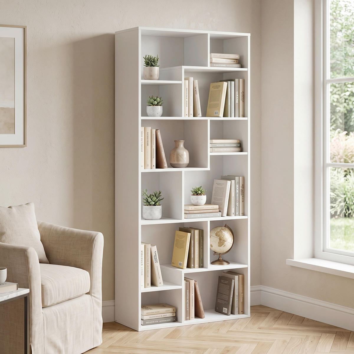 REGÁL, vysoce lesklá bílá, 87,5/197,5/33,5 cm - bílá/vysoce lesklá bílá, Design, kompozitní dřevo (87,5/197,5/33,5cm)