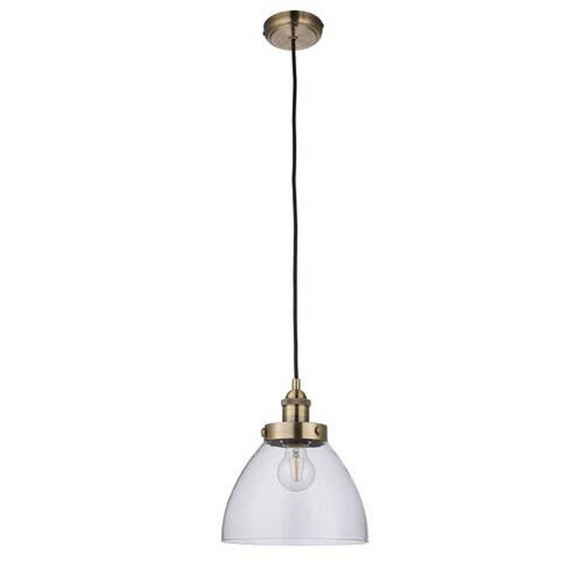 HÄNGELEUCHTE 22.5/127 cm  - Klar/Messingfarben, KONVENTIONELL, Glas (22.5/127cm) - ENDON